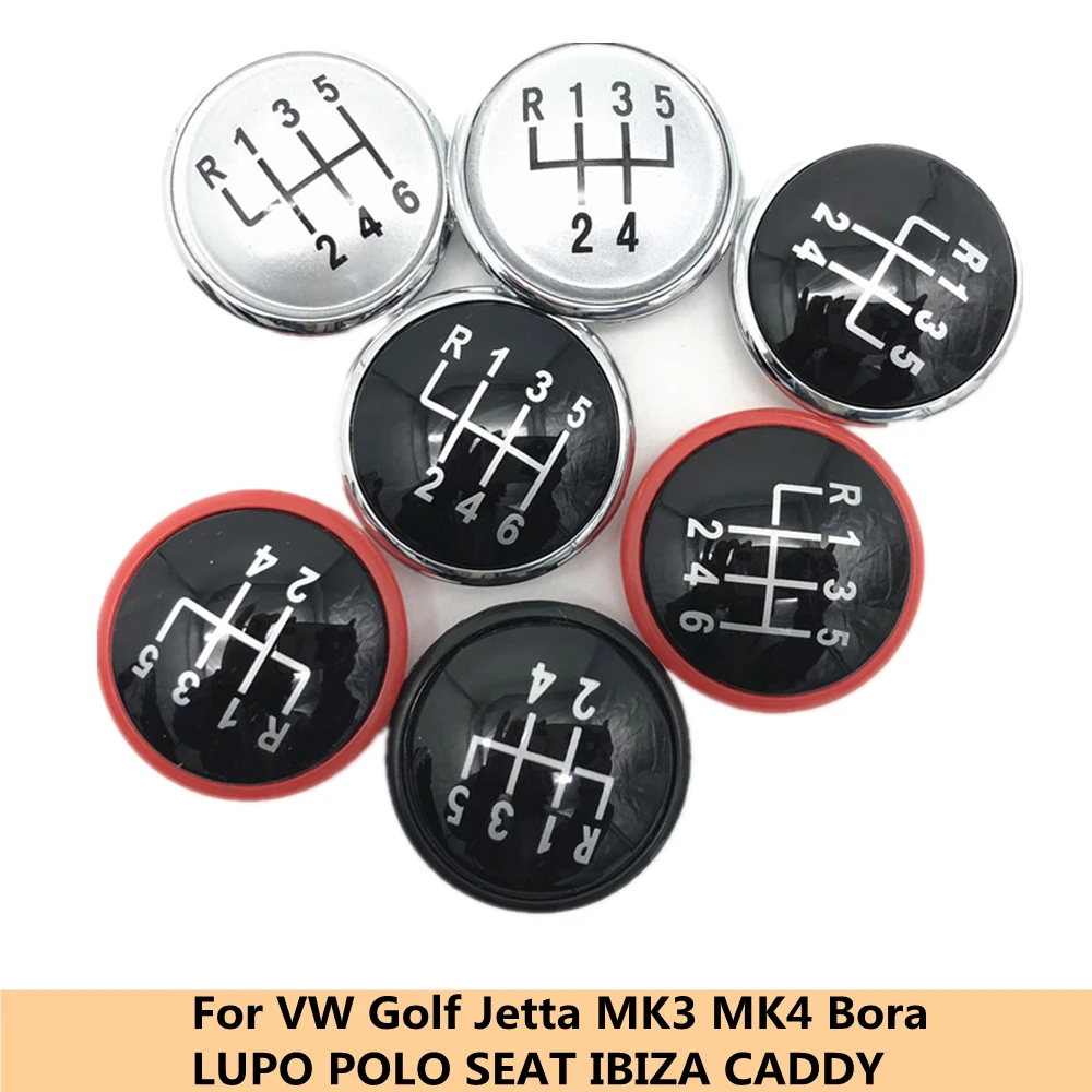 Gear Shift Knob Top Emblem Badge Cover Cap Lid For VW Volkswagen Golf 4 Jetta MK3 MK4 GTI MK4 Bora LUPO POLO SEAT IBIZA CADDY