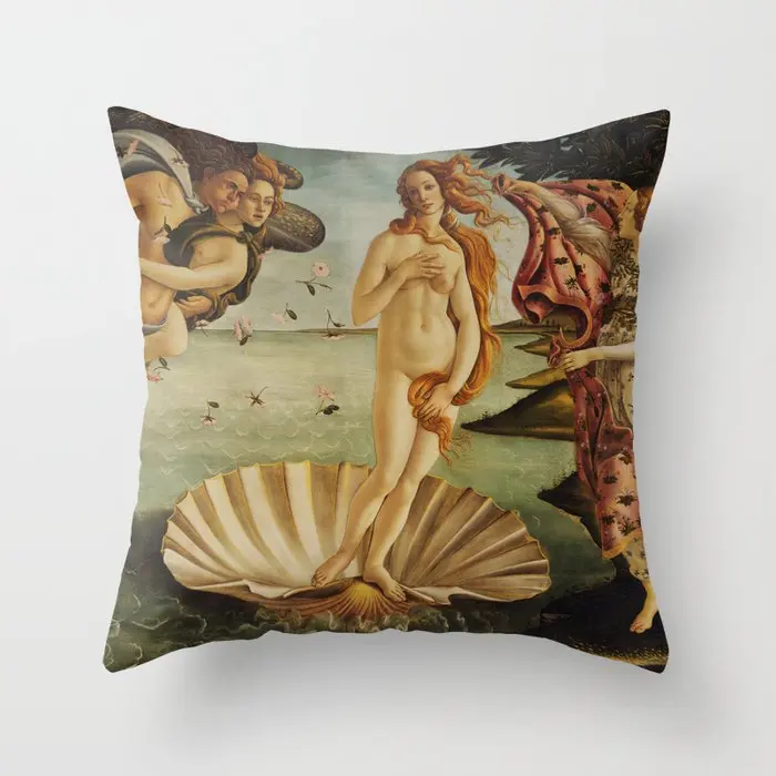 The Birth of Venus By Sandro Botticelli Decorative Pillowcases Cotton Linen Throw Pillow Case Home Sofa Decor Pillowcase