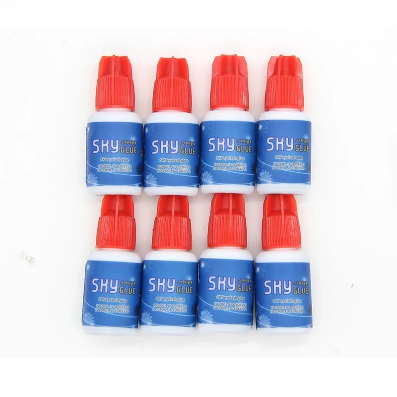 Colle de Corée du Sud pour Extensions de Cils, Sky Glue 0.5s, avec Capuchon Rouge Adhésif MSDS, Temps de vaccage le Plus Rapide, 5ml, 1 Pièce