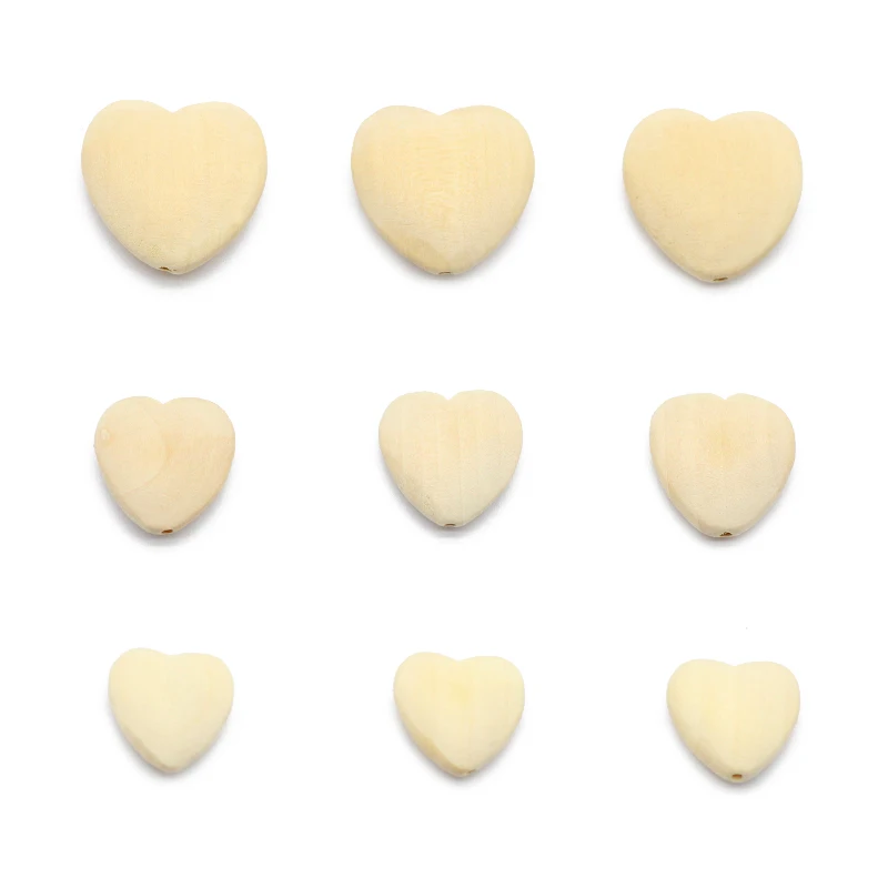 20/22/30mm Peach heart Wood Ecofriendly Wooden Charm Loose Beads For Jewelry Making DIY Bracelets Necklace Pendant Accessories