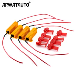 4× 50W 7443 WY21W W21W 7440 P21/5W 1157 P21W 1156 PY21W Signal Light Load Resistor for Fix LED Bulb Canceller Decoder Capacitor