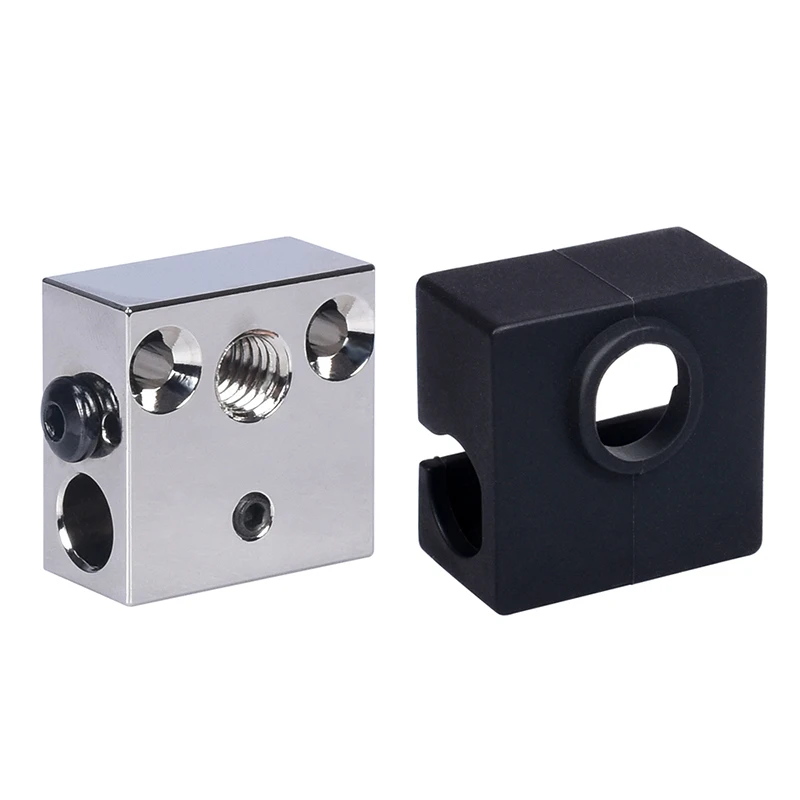 3D Printer Parts CR-10 20*20*10mm All-Metal Aluminium Heater Block MK8 Silicone Sock For Ender 3 Mk7/Mk8/Mk9 J-Head Extruder