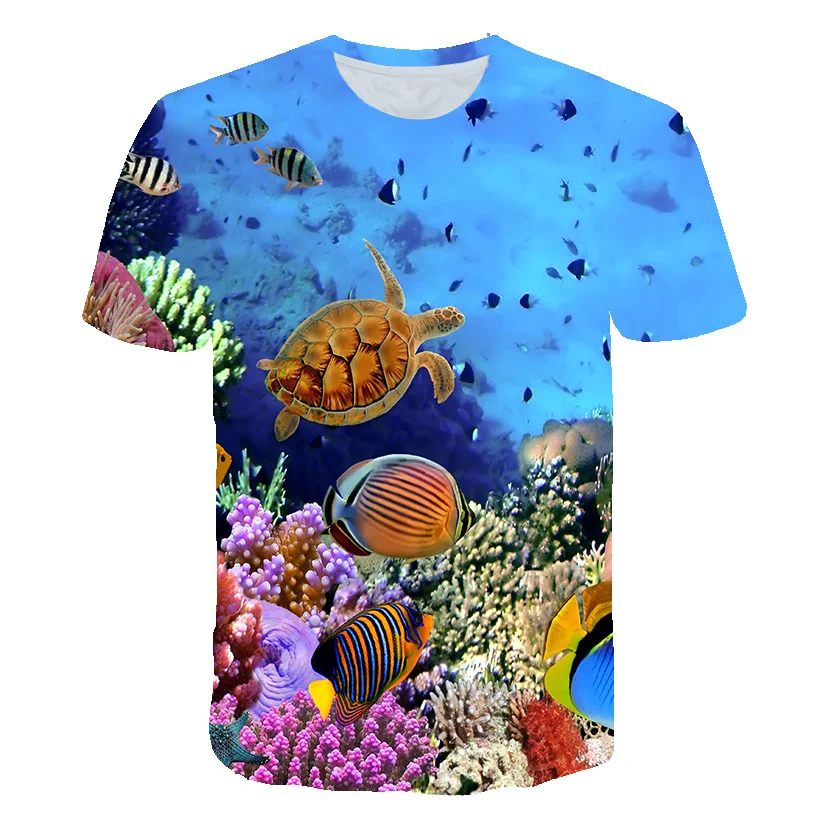 New 3D The Underwater World coraline Graphic t shirts For Men Fashion Casual Vacation T-shirts Summer Print Short Sleeve tshirt