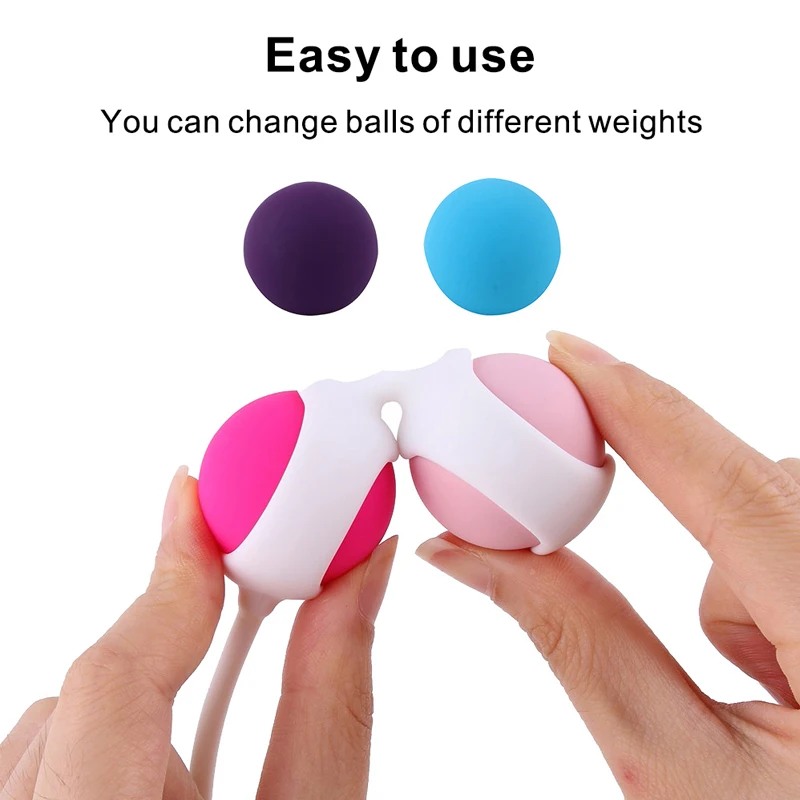 Silicone Kegel Balls Set Geisha Ben Wa Vaginal Balls Vagina Tightening Exerciser Built-in metal ball intimate Sex Toy for women