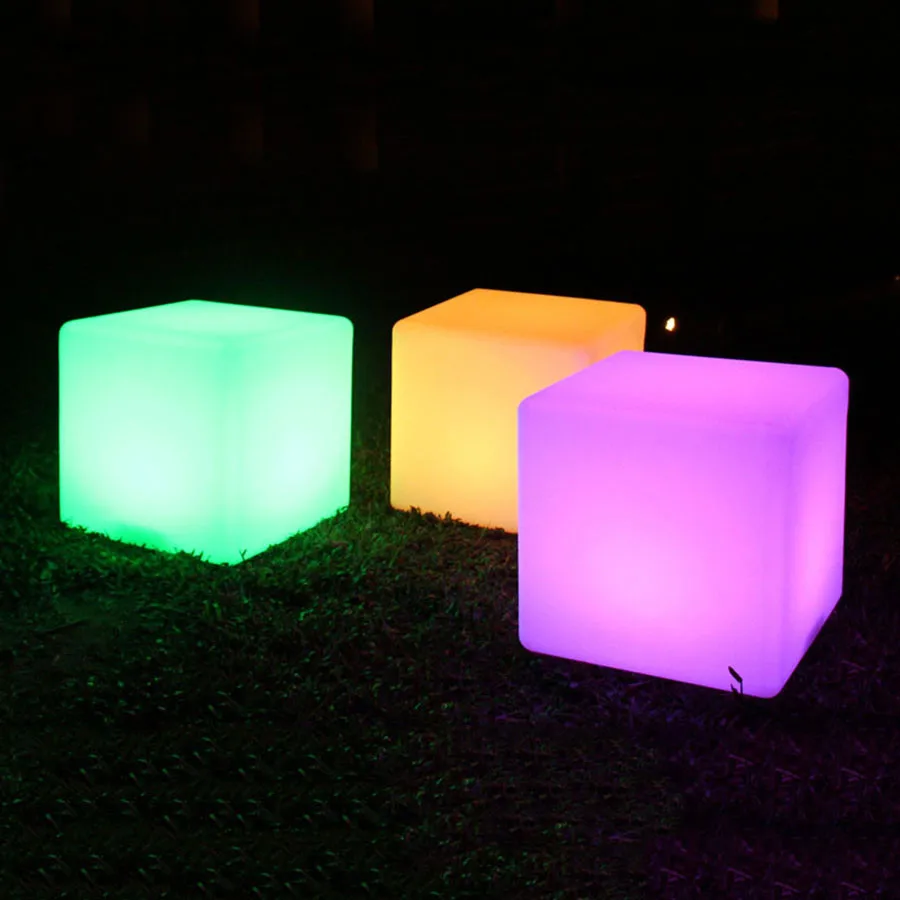 Beiaidi-cadeira de cubo de luz led, à prova d'água, com controle remoto, sem fio, assento para adultos, casa, jardim, decoração de festa