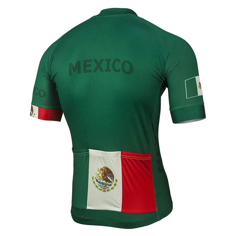 New Summer Mexico Flag Cycling Jersey Man green cycling Clothing Road Bicycle Wear Shirts