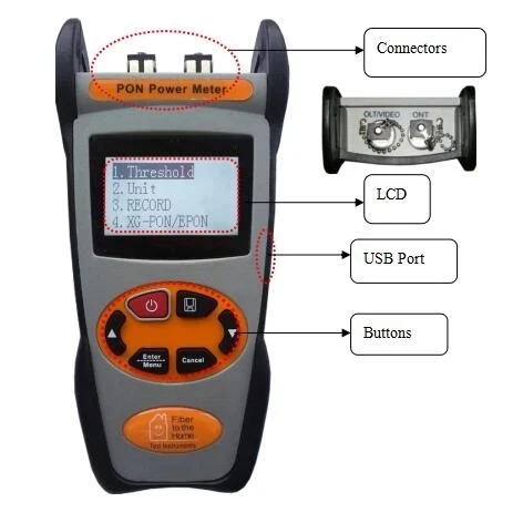 XG-PON/10GE-PON Module OPM G-PON E-PON B-PON SC/FC APC UPC Optical Fiber power meter XGPON 1310/1490/1550nm three wavelengths