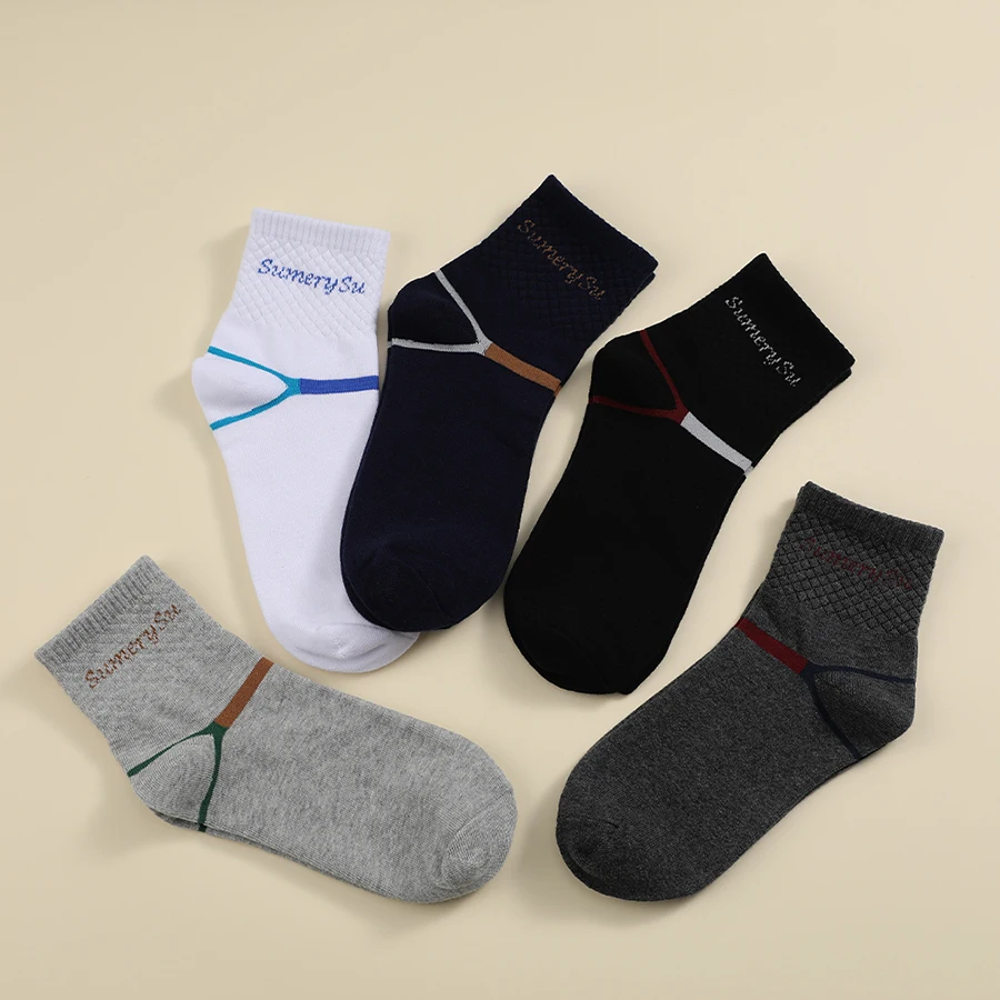 5 Pairs/Lot Sports Socks Men Cotton New Design Long Running Outdoor Athletic Camping Hiking Sock Travel Casual Male Gifts