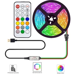 USB WS2812B indywidualnie adresowalne inteligentne listwy RGB Led Light DC5V 21 pilot z klawiszami