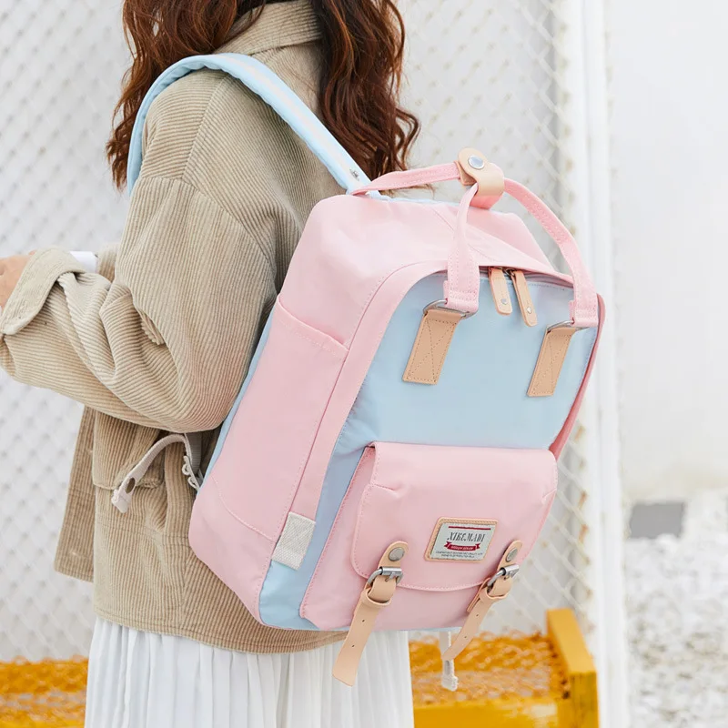 New Women Waterproof Candy Colors Backpacks 14 Inch Laptop Backpack Female Mochilas Cute Travel Rucksack High Quality