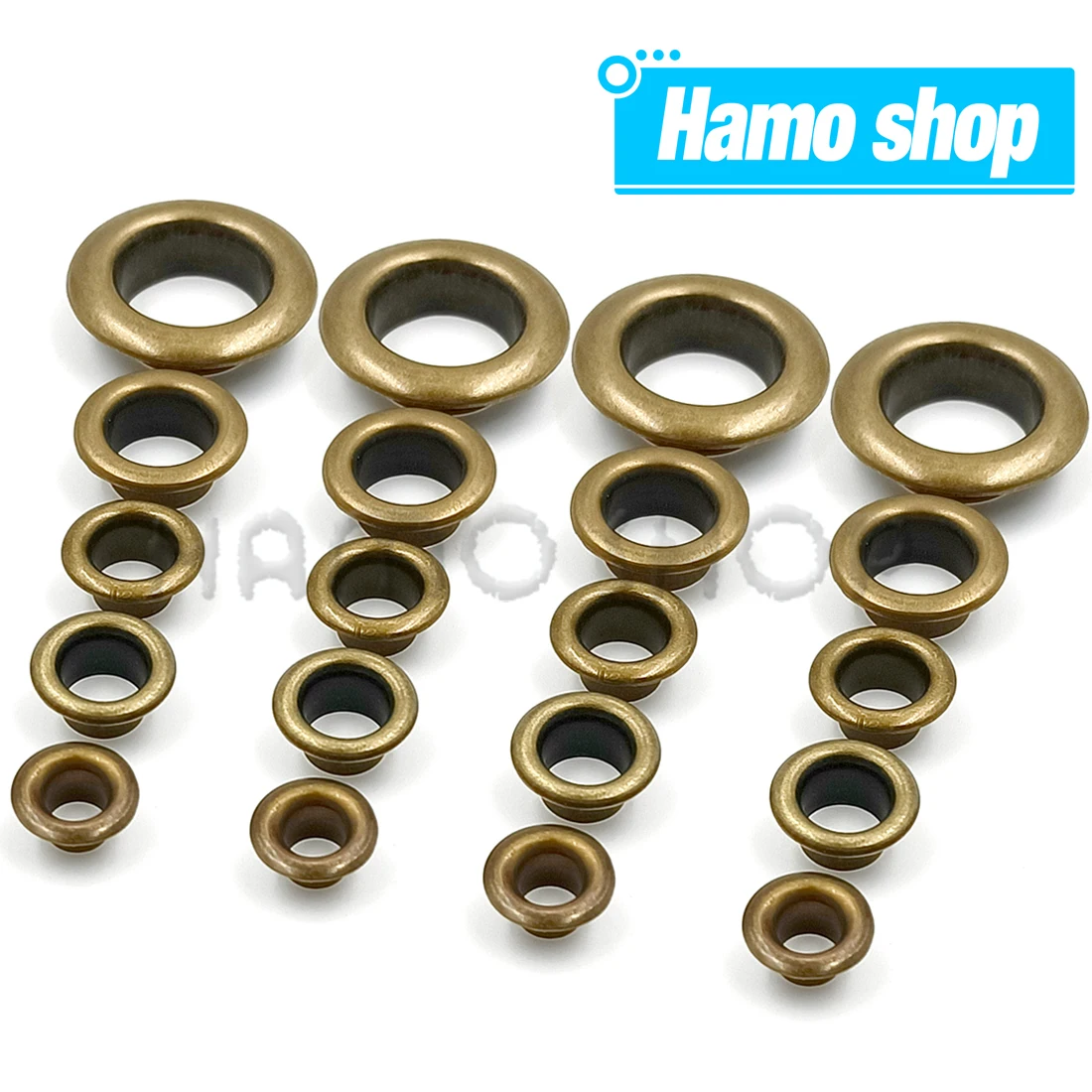 200Pcs Hole Metal Eyelets Grommets Copper Color with Washer For Diy Leathercraft Accessories Shoes Belt Cap Bag Tags Clothes