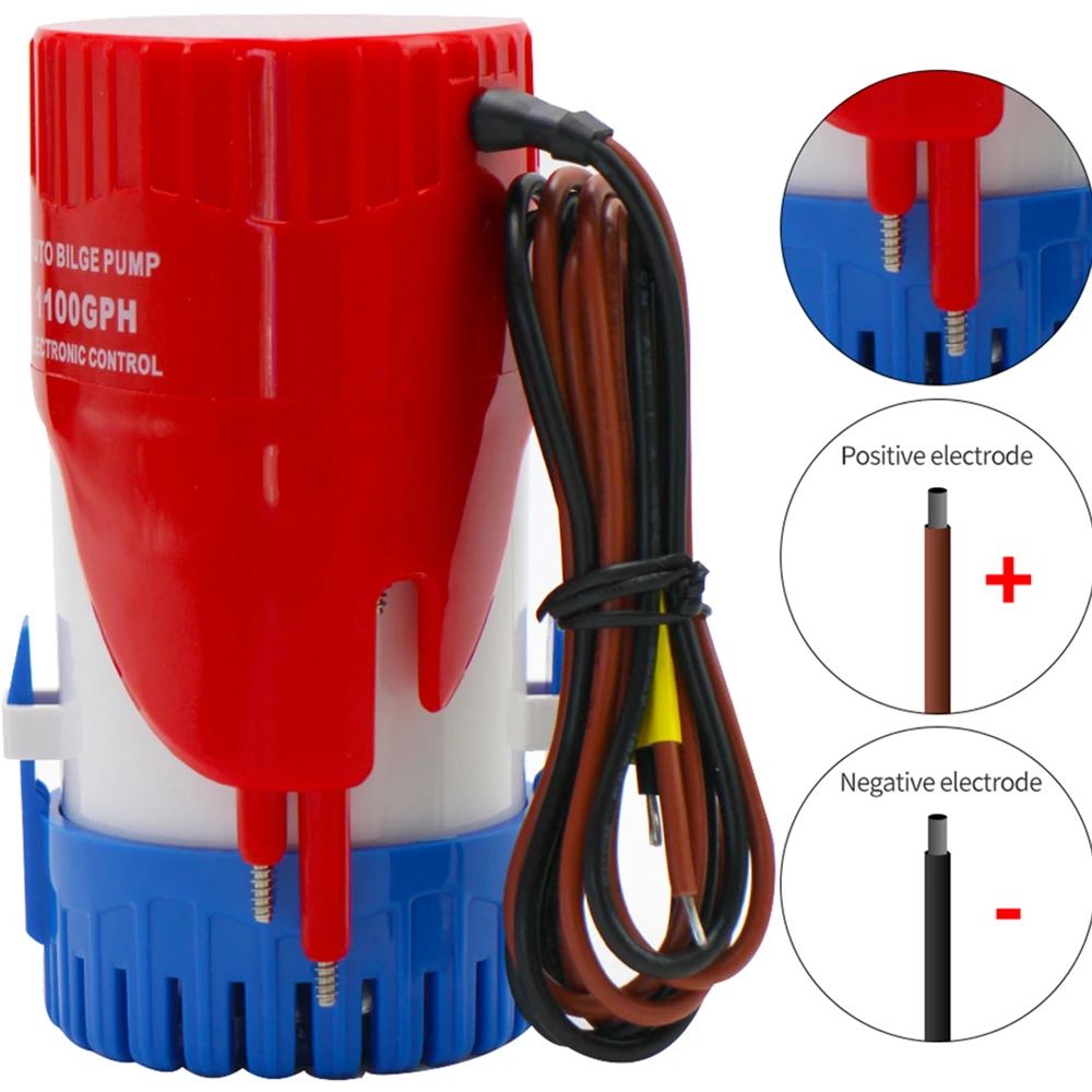 2021 New Auto Bilge Pump for Boats 12v 1100GPH Automatic Submersible Boat Bilge Water Pump with Electronic Switch from MAKERELE