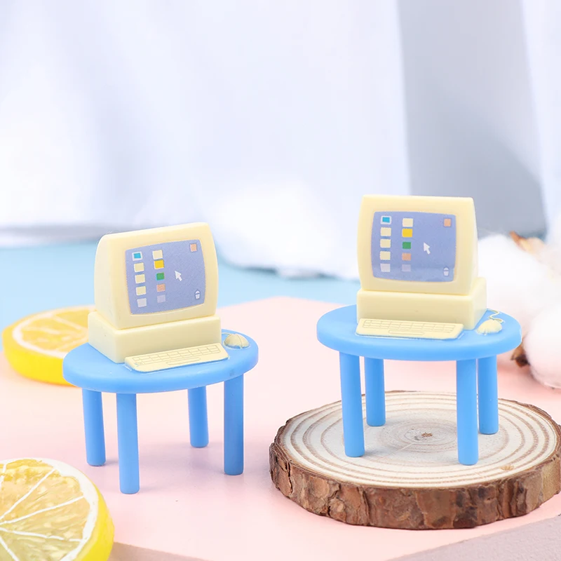 Hot！Cute Simulation Mini Laptop Computer DIY 1:12 Dollhouse Miniature Fashion Crafts Dollhouse Decoration Diy Accessories