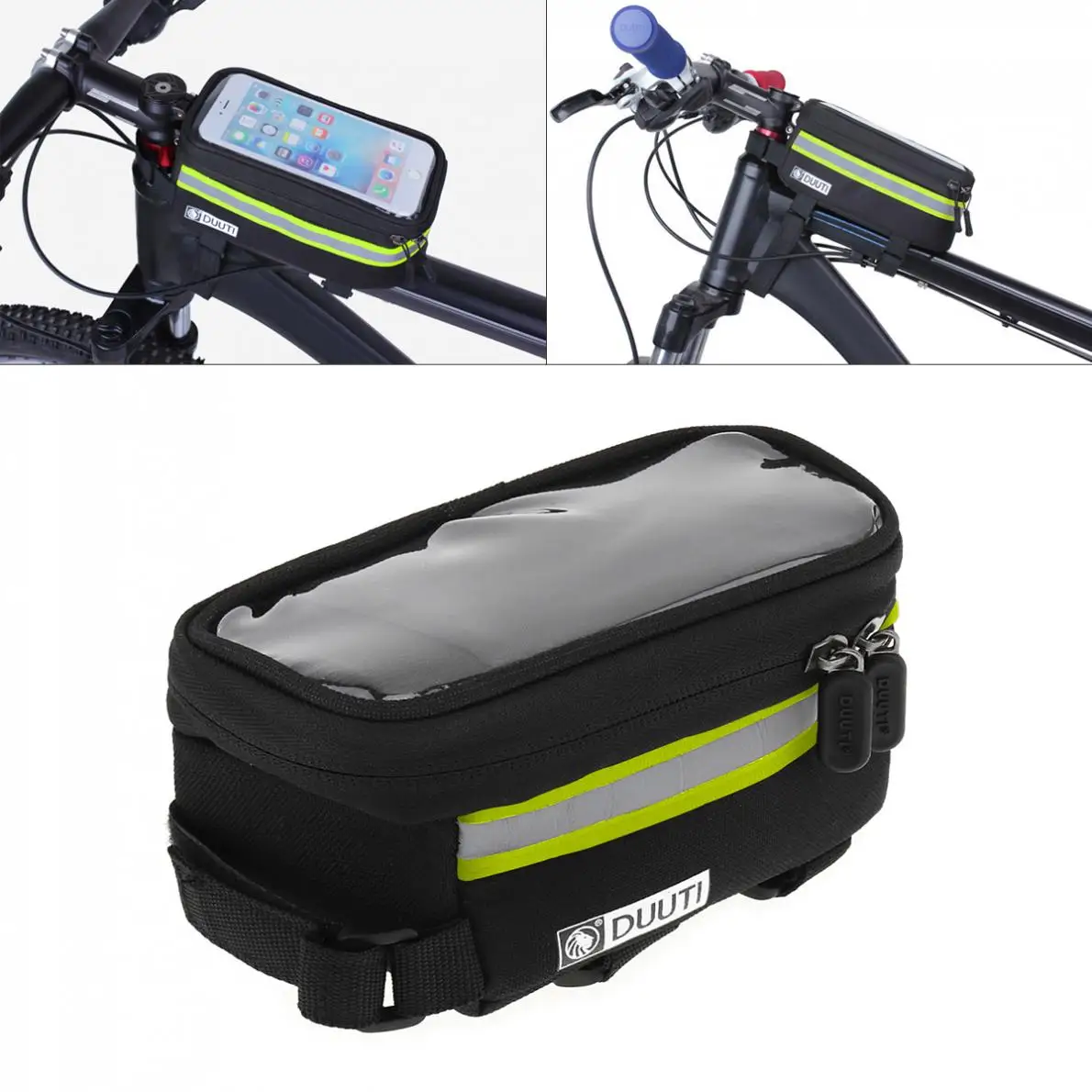 

Cycling Bicycle Front Bag MTB Bike 3.5-6.5inch Touchscreen Phone Holder Handlebar Bag Basket With Strip Bike Accessories