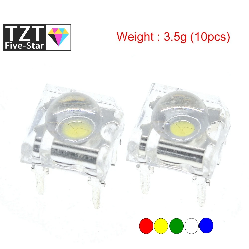 10 Stück 5mm F5 Piranha LED Weiß Rot Grün Bernstein Klar 5mm LED-Diode Leuchtdioden 4-Pin Piranha LED Dioden Helligkeit – Detail 2