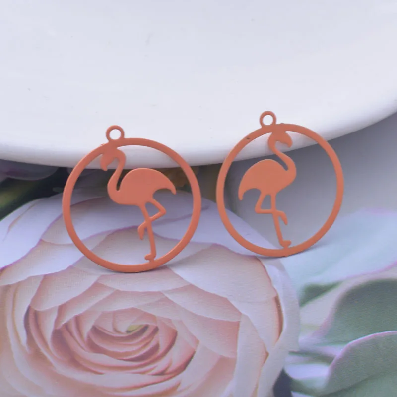 50 Stück AC12510 20*22mm Flamingo-Anhänger DIY Ohrringe Schmuckzubehör – Detail 10