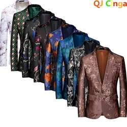 QJ CINGA-Jaqueta Slim Suit dos homens para o casamento, Vestido de Negócios Casaco, Blazer, Traje Novo, Tamanho Grande, M-5XL, 6XL