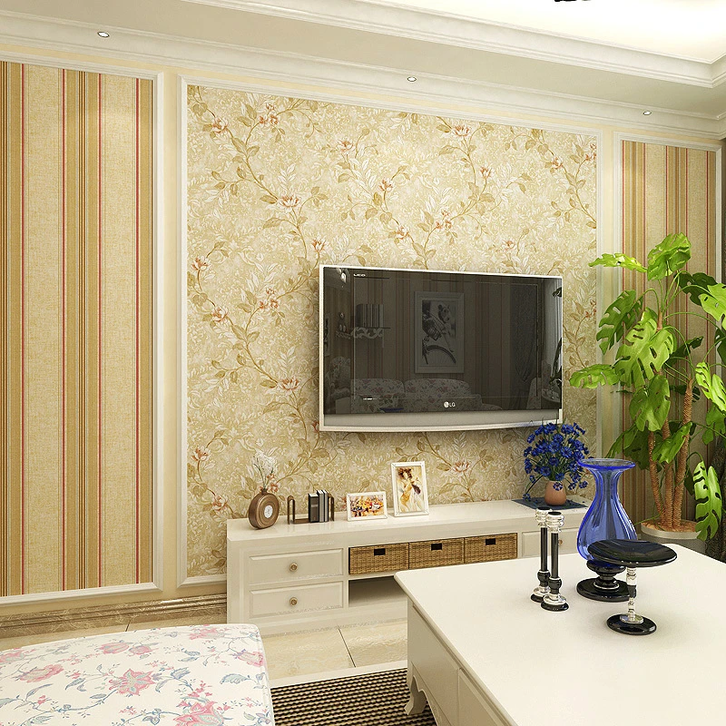 

WELLYU American pastoral vines full of environmental protection no cloth wallpaper aisle restaurant background wallpaper