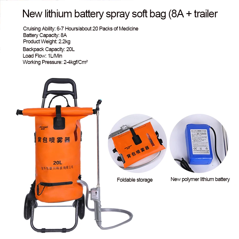 Electric Sprayer Spray Gun 20L Backpack Agricultural High-power Pesticide Machine Rechargeable Lithium Polymer Battery