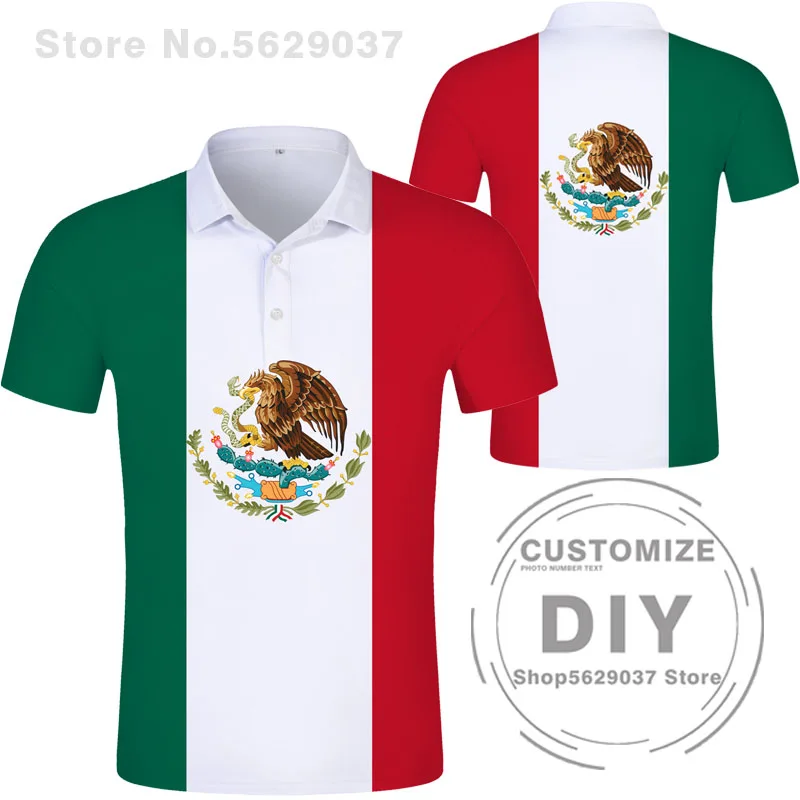 The United States Of Mexico Polo Shirt Logo Free Custom Name Number Mex Polo Shirt Nation Flag Mx Spanish Mexican  Clothing