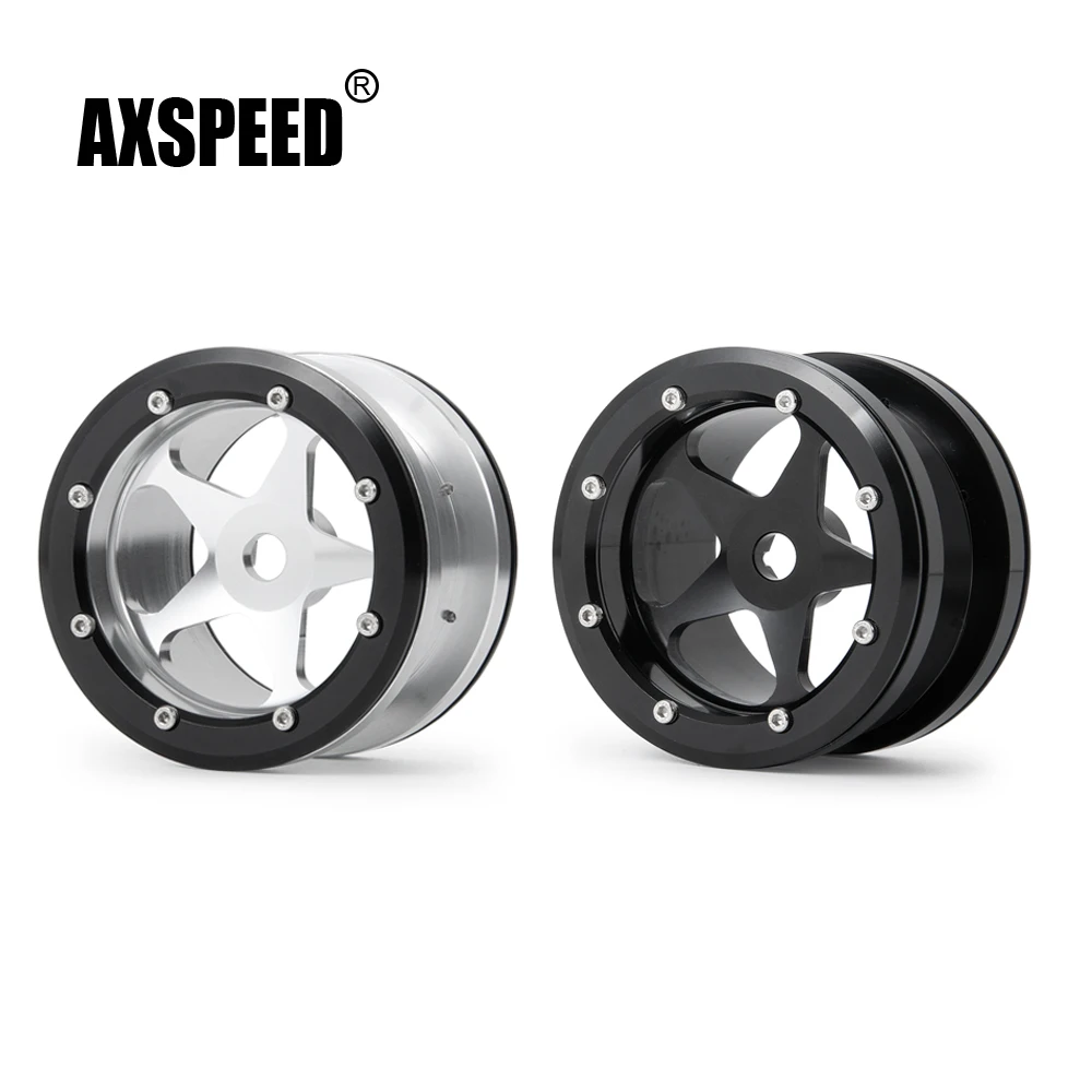 

AXSPEED 2.2 inch Aluminium Alloy Beadlock Wheels Rims Hubs for Axial Wraith 90018 1/10 RC Crawler Car Model Upgrade Accessories