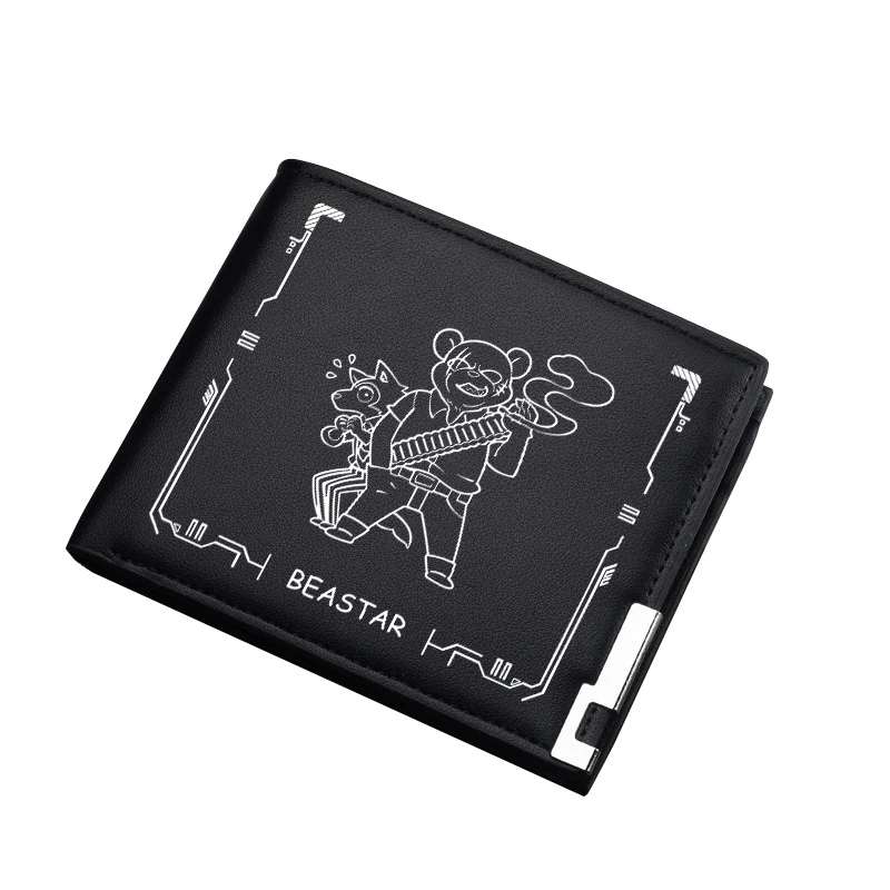BEASTARS Pu Leather Short Wallet Kawaii ID Card Holder Anime Men Money Cash Bag Students Cartoon Coins Purse Clutch Bags