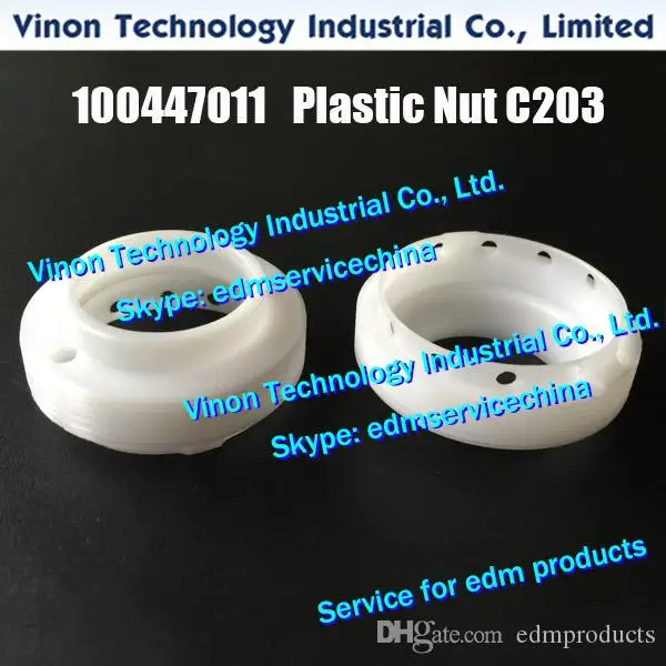 2pc 100447011 Plastic Nut Ø45x1.5x19H C203 Upper for ROBOFIL 310,500,510. Collar nut for upper head 447.011 Plastic nut up id=27