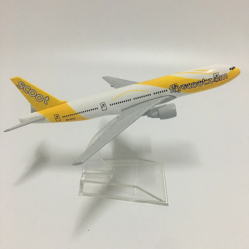 JASON TUTU 16cm Singapore Scoot flyscoot Boeing b777 B747 Airbus A380 Airplane Model Aircraft Model Diecast Metal planes 1:400