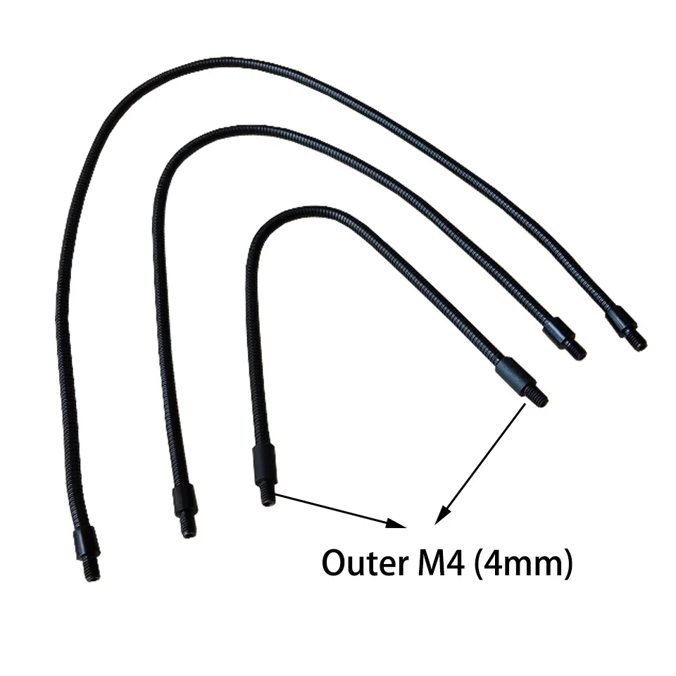 10/20/30/40cm LED Gooseneck M4 Black Silver Microphone Positioning Hose Two External Teeth M4 Flexible Snake Tube