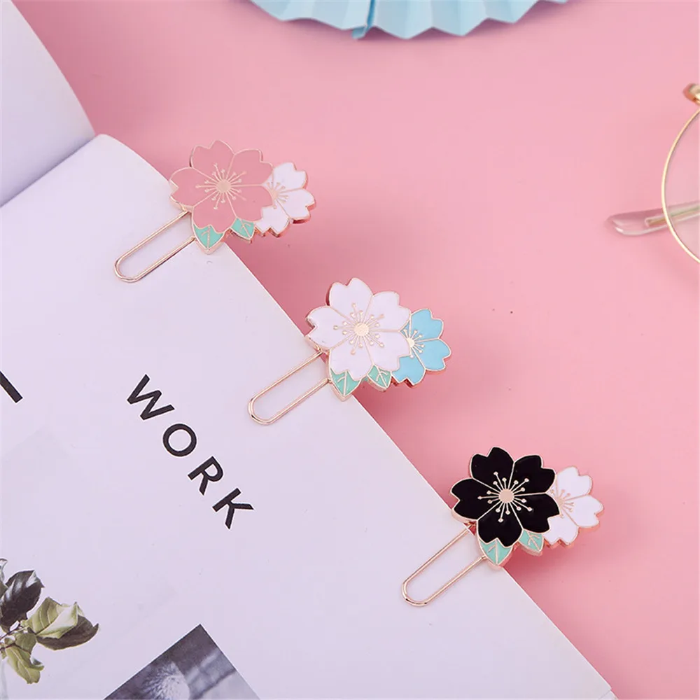 1pcs Cherry Sakura Colorful Paper Clip Bookmark Promotional Gift Stationery School Office Supply Office Kawaii Desk Accessories