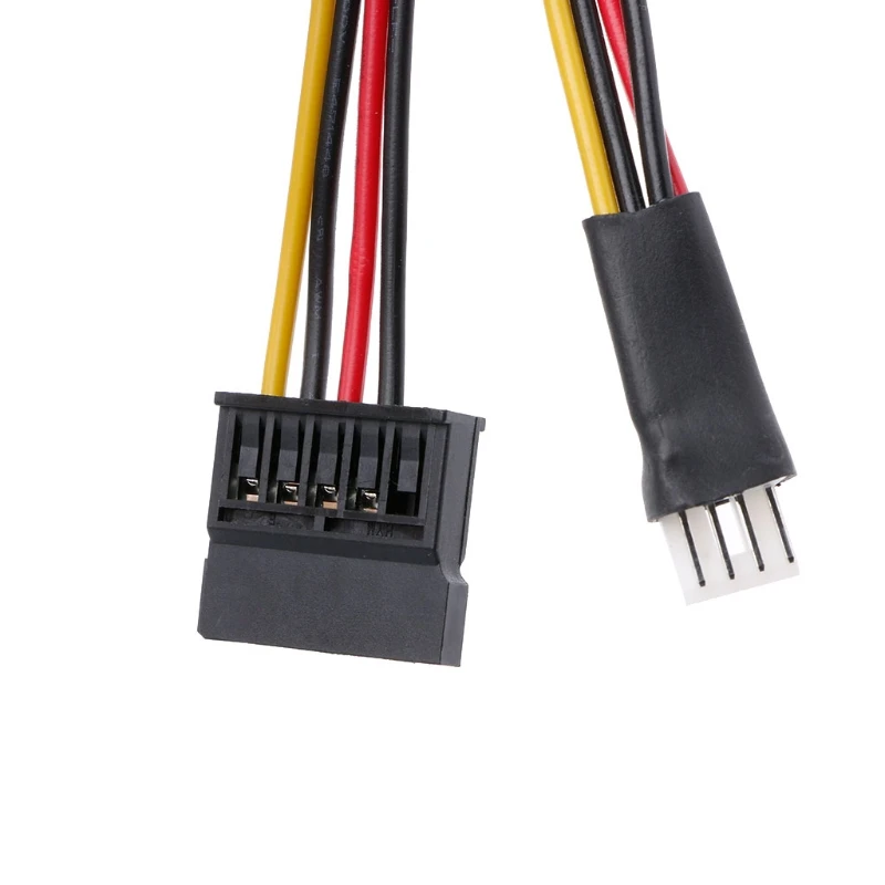 4-Pin FDD Floppy Male To 15-Pin SATA Female Converter Adapter Power Cable Cord U4LD