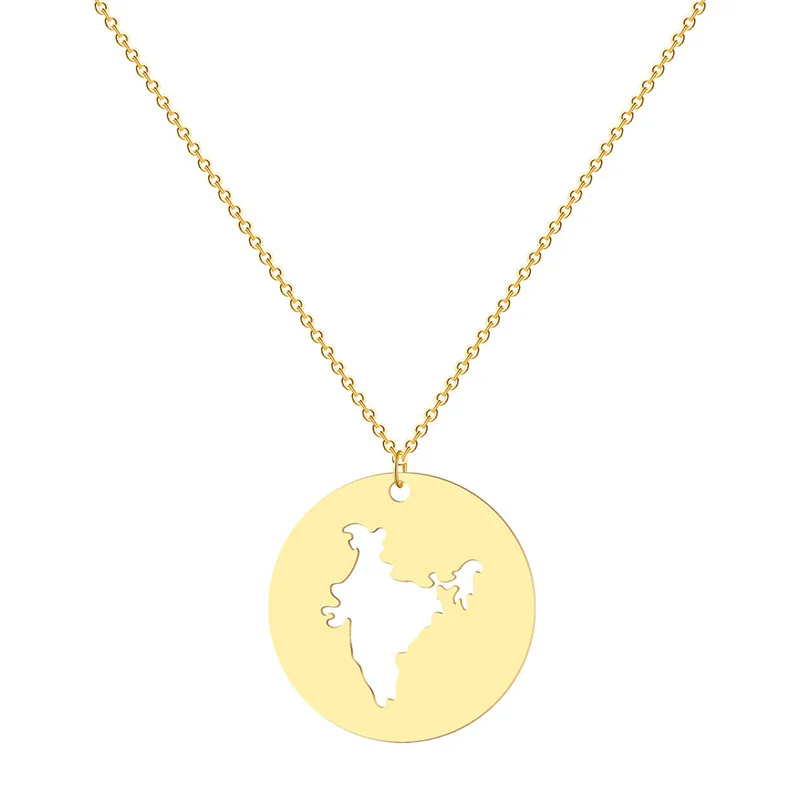 Stainless Steel India Map Pendant Necklace Gift To Mother And Friend