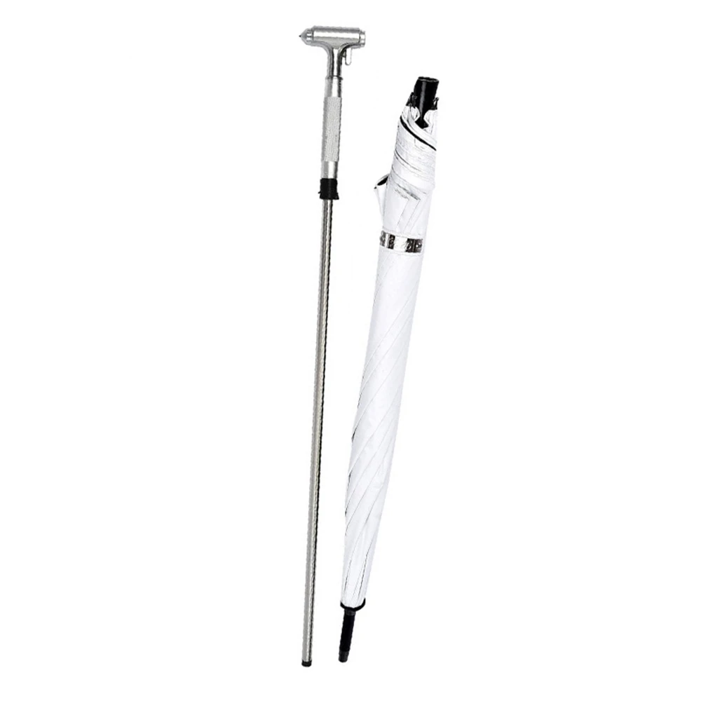 Multifunctional Broken Window Car Safety Hammer Self defense  Walking Cane Stick 2-In-1 Sturdy Windproof UV Protection Umbrella