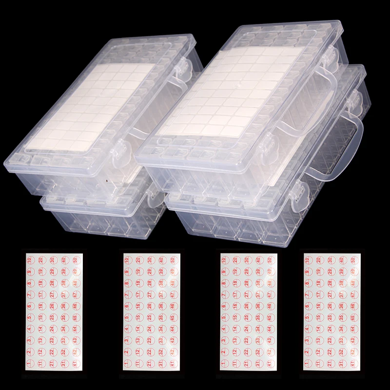 

4Pack 64Grids 5D Diamond Painting Kit Embroidery Moasic Storge Box Diamonds Jewlery Sewing Nail Container Accessories Organizer