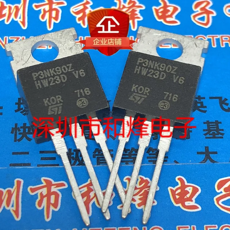 6pcs/lot P3NK90Z STP3NK90Z TO-220 900V 3A In Stock