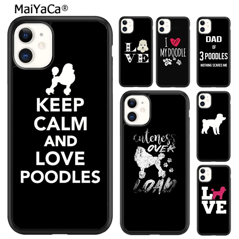 Keep calm and love Poodles Phone Case For iphone SE2020 15 14 6 6s 7 8 plus XR XS 11 12 13 pro max Shell Cover coque