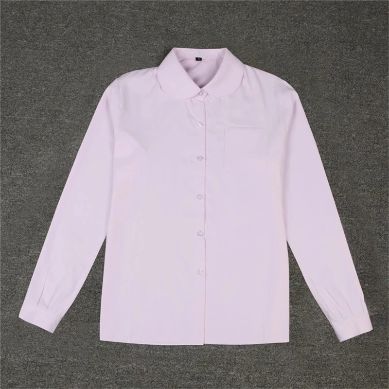 Camisa de uniforme escolar para mujer, camisa de manga larga con cuello redondo JK, estilo japonés, ortopedia, novedad de 2021