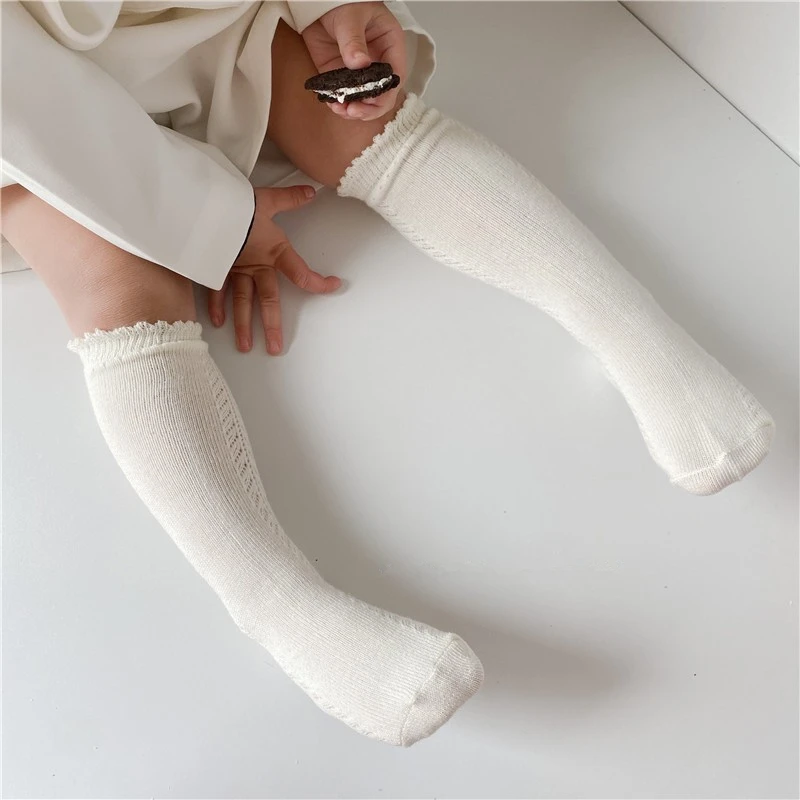 New Fashion Kids Knee High Socks Baby Boys Girls Cotton Mesh Breathable Soft Socks Children Long Socks Suit For 0-8 Years