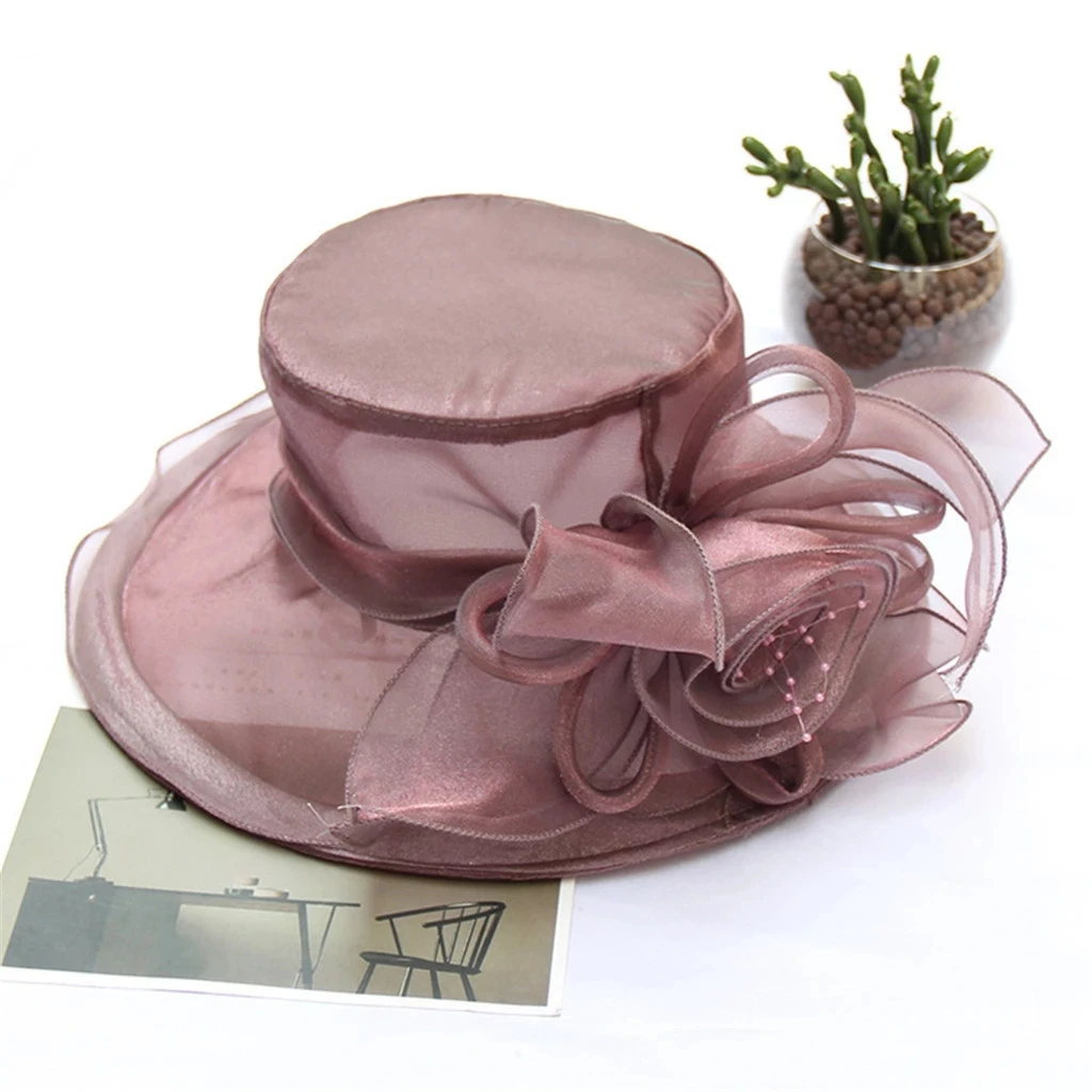 Pink Wedding Hat Church Kentucky Daily Cap Fascinator Bridal Tea Party Brides Hats Ladies Vintage Womens Hat 2021