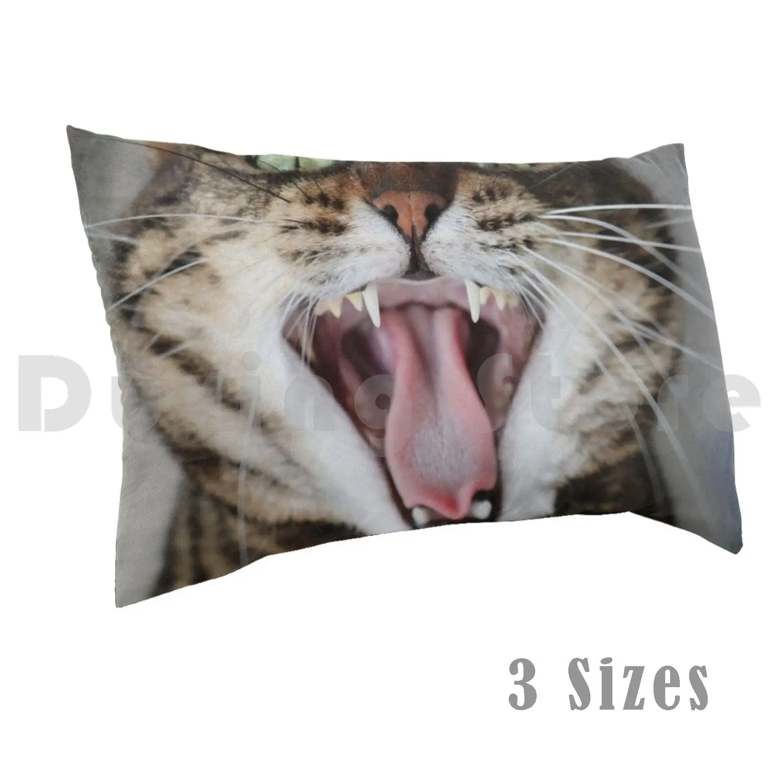 Wild Talia Pillow Case DIY 50*70 Cat Teef Yawn Bug Mouth Fat Cat