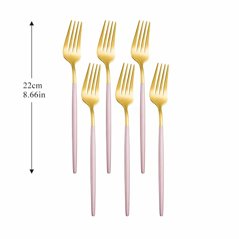 

6 шт. Вилка из нержавеющей стали, Женская столовая посуда, столовая посуда, Экологически чистая столовая посуда