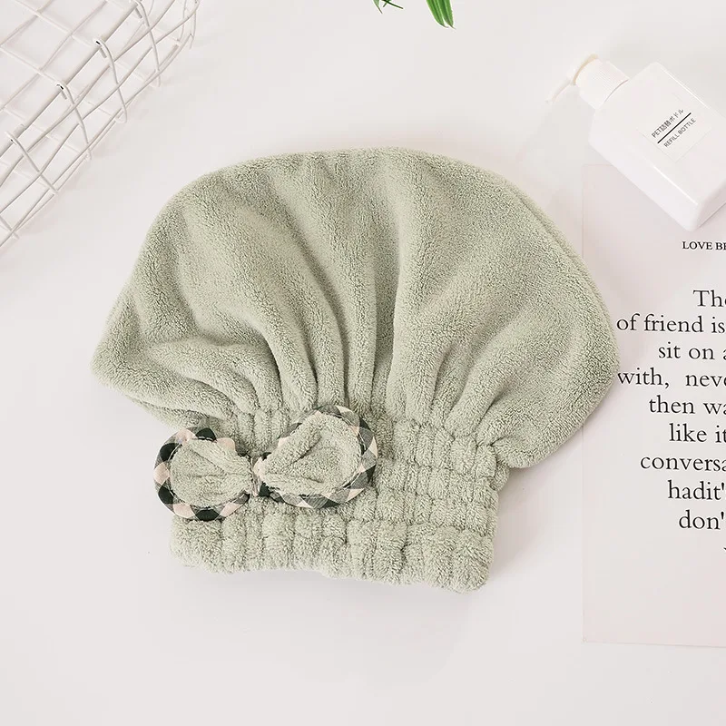 Girl's Hair Drying Hat Quick-dry Hair Towel Cap Hat Bath Hat Microfiber Solid Towel Cap Super Absorption Turban Hair Dry Cap