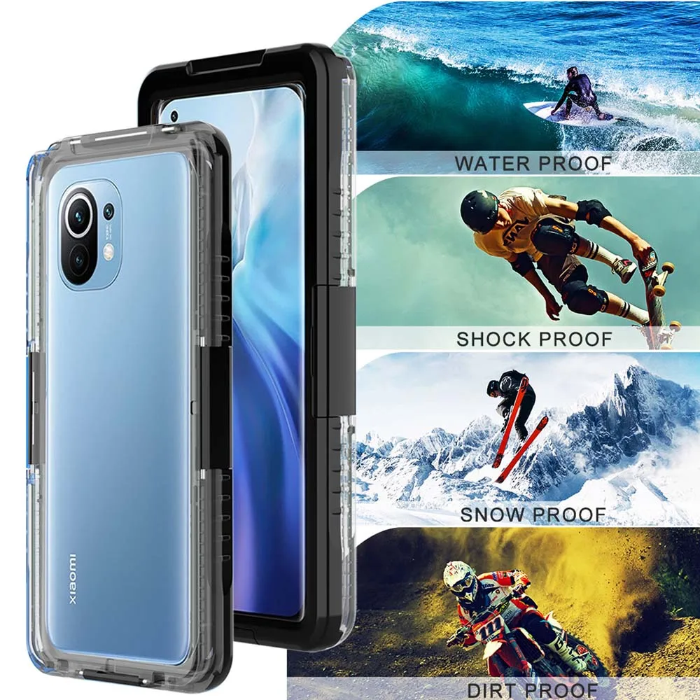 Estojos de telefone à prova d'água para Redmi Note 12 Pro +, 10 Pro Max, 10S, 10 Lite, 10T, 10T, natação, mergulho, exterior, capa à prova de choque, proteção Shel