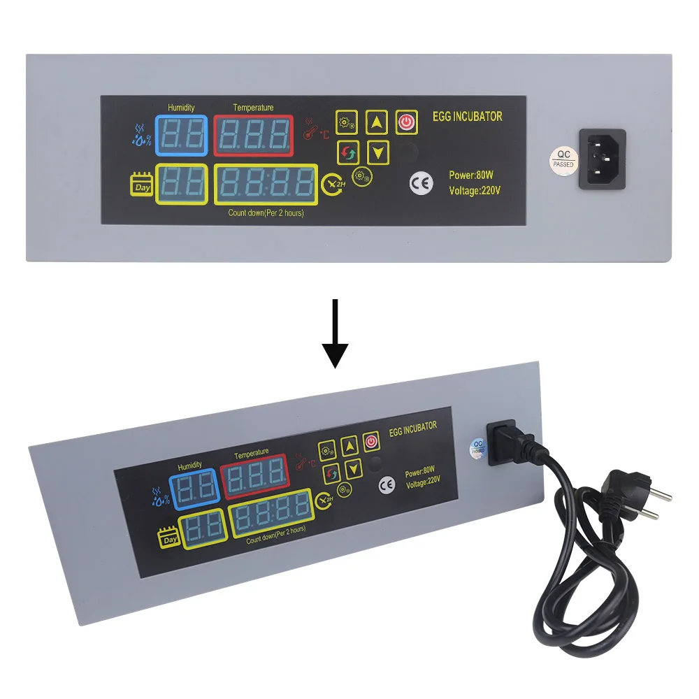 220V 80W Temperature Humidity Controller for Egg Incubator Thermostat Hygrostat DIY Incubation for Chicken Duck Goose