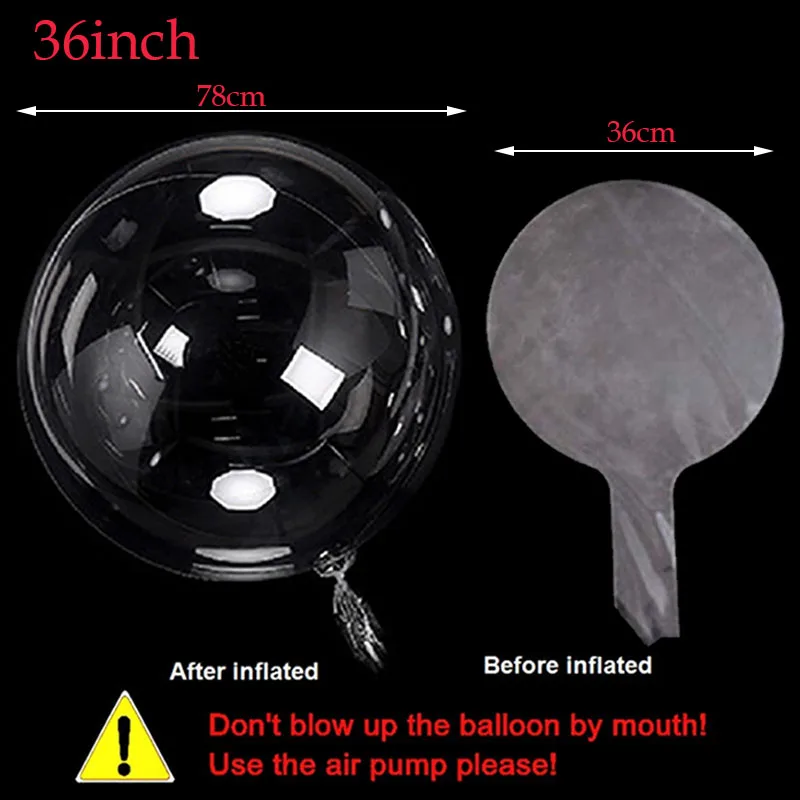 50pc 8/10/18/20/24/36 zoll Aufblasbare Bobo Ballon Transparente Globen Geburtstag Party liefert Hochzeit Baby Dusche Dekor Ballons – Detail 4