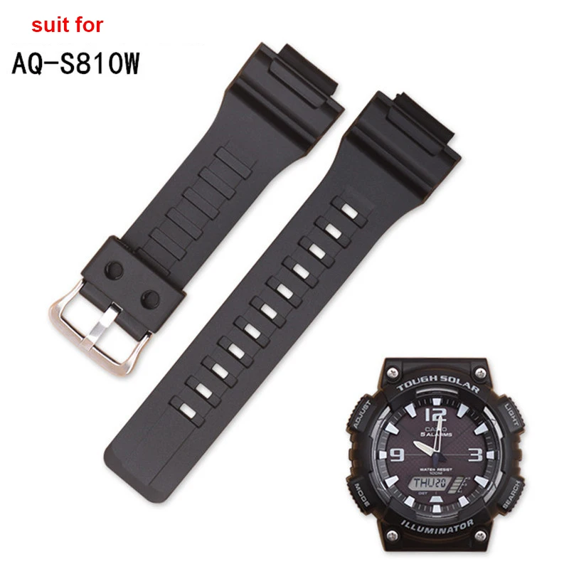 Watch Band for Casio Rubber Strap AQ-S810W SGW MRW-200H  AE AEQ W-S200H 18mm Convex Strap