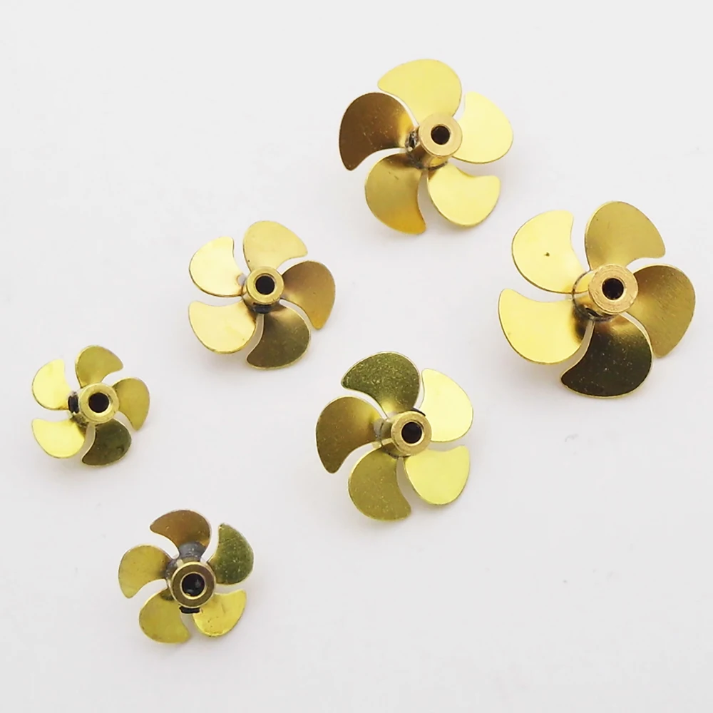 1PC 12mm 16mm 18mm 20mm 22mm Copper Propeller 5-Blades Mini Prop for 2mm Shaft RC Boat Submarine Scale Marine Scale Boat