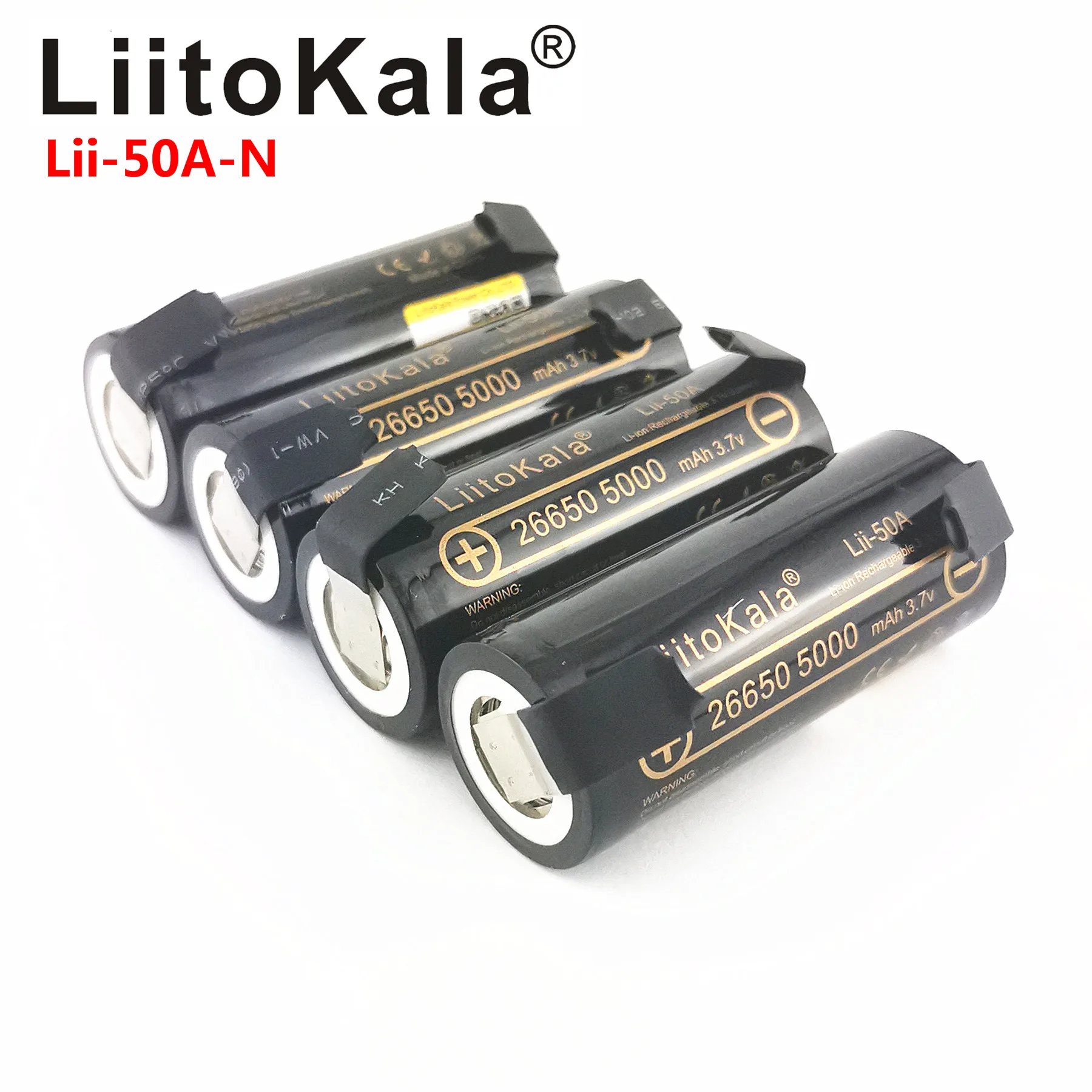 LiitoKala Lii-50A 26650 5000mAh bateria litowa, 3.7V 5000mAh, 26650 akumulator, 26650-50A odpowiednie + DIY nikiel arkusze