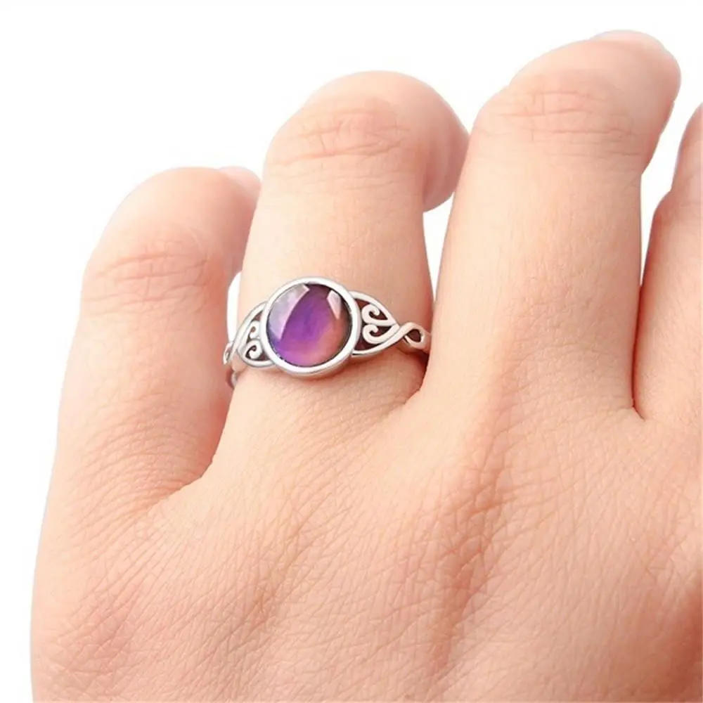 Größe 5-10 Schmuck Neue Mode Geschenk Für Frauen Mädchen Temperatur Steuer Farbe Ändern Ringe Leucht Stimmung Ring