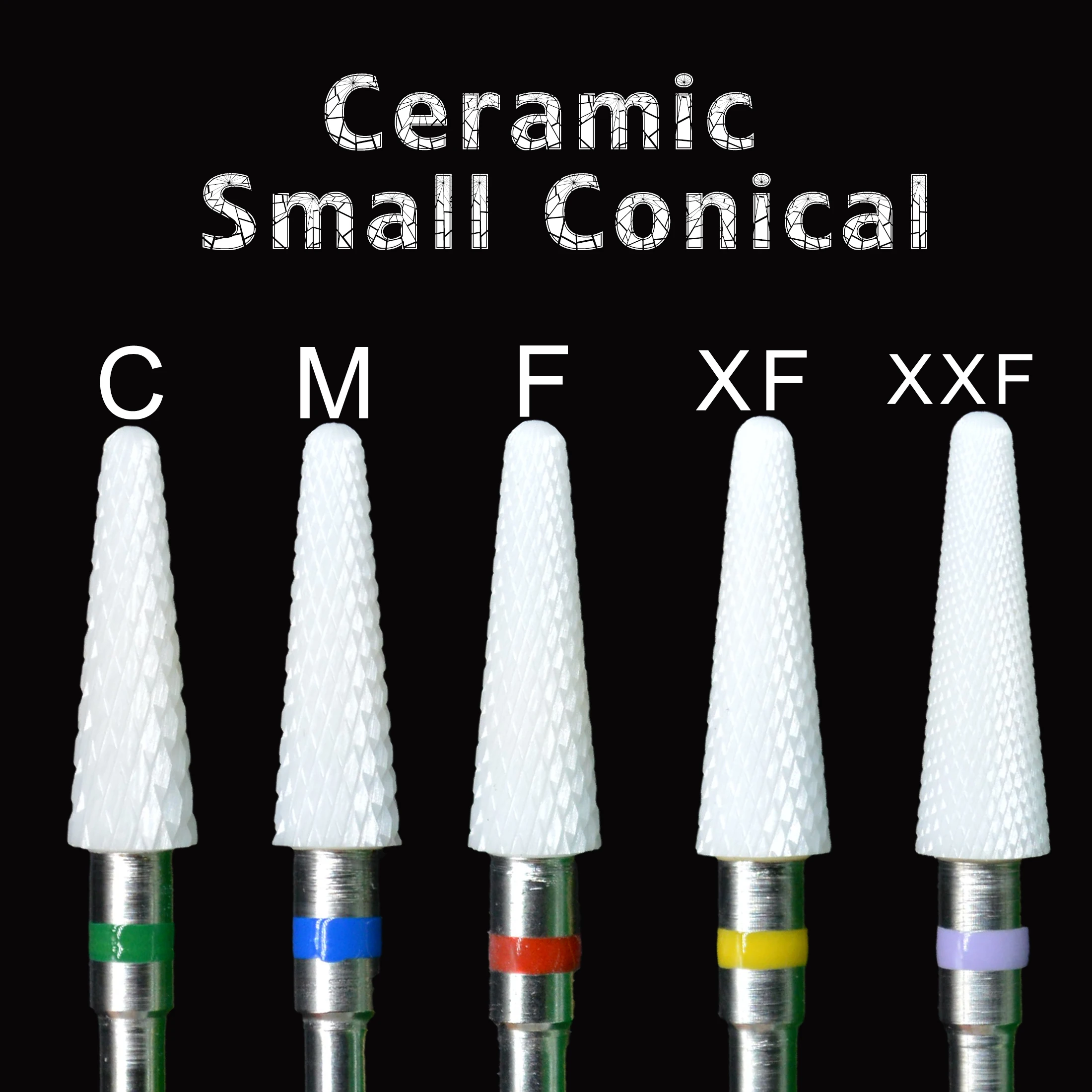 

Коническая зубная насадка Ceramic4.0 для маникюра, Высококачественная Белая насадка для очистки кутикулы и педикюра